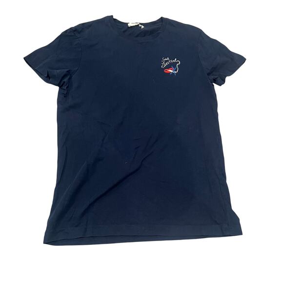 Saint Laurent SS18 Lip Smoking Navy Blue T-shirt Size Medium - Picture 1 of 8